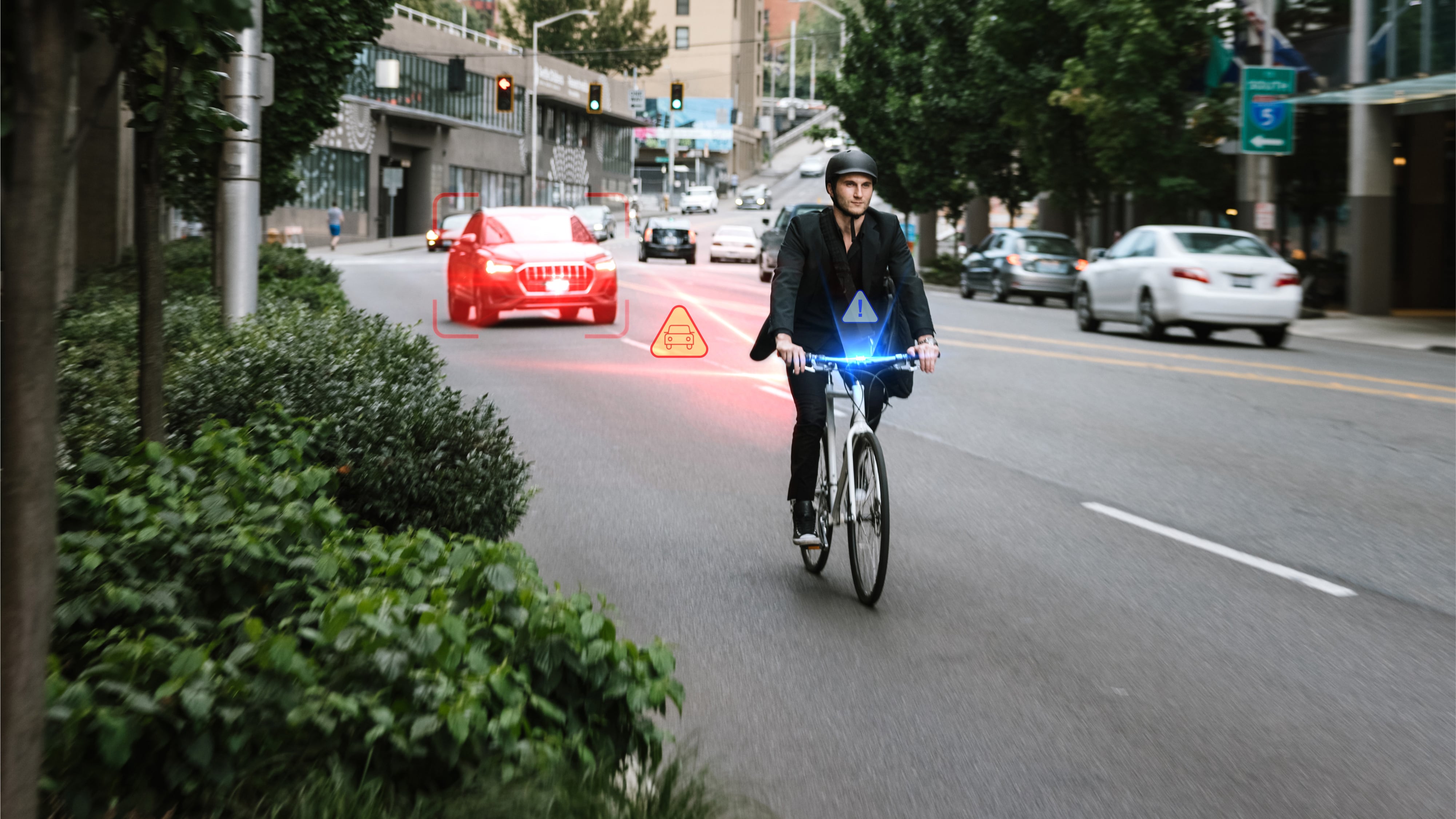 Digitalt cykelspejl Ride Safety System RS 1000: advarsel om risici takket være kunstig intelligens